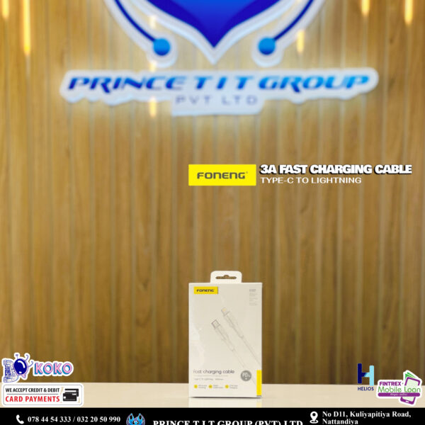 FONENG 3A FAST CHARGING CABLE ( TYPE C TO LIGHTNING )