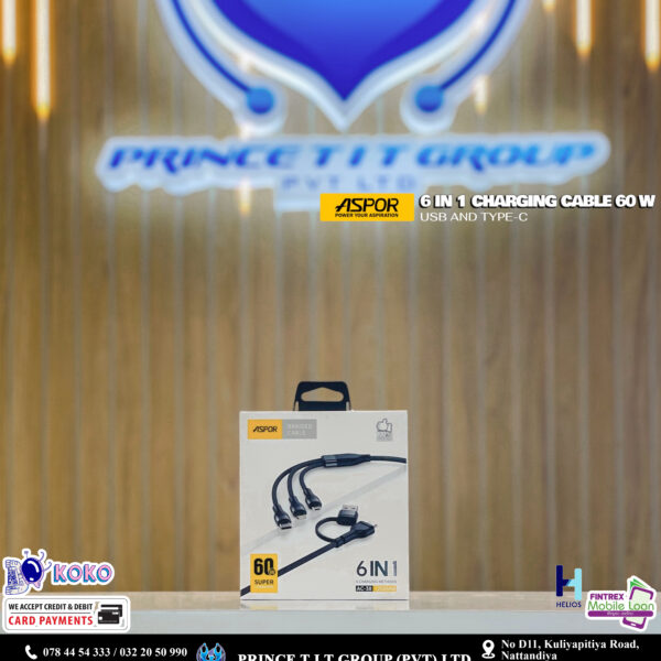 ASPOR 60W,  6 IN 1 CHARGING CABLE